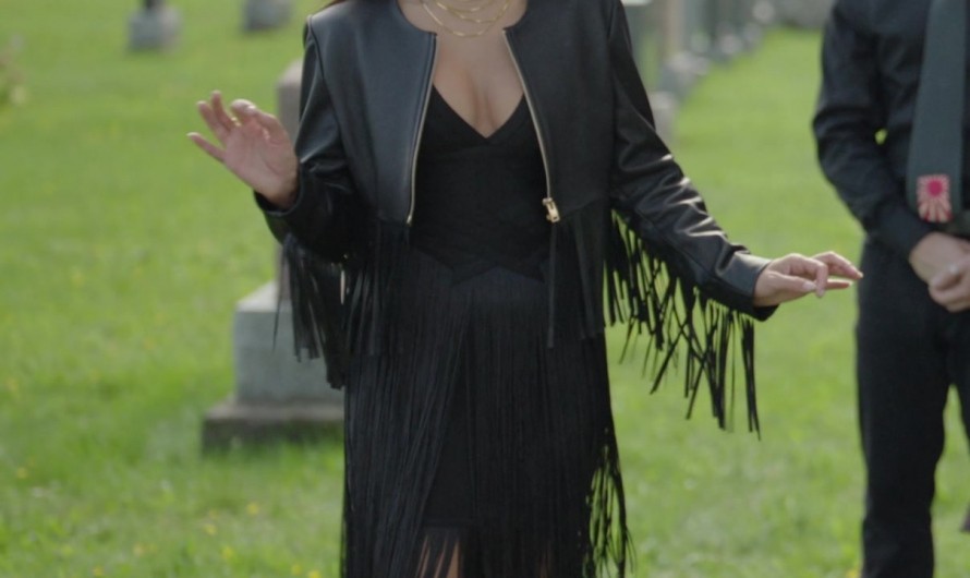 Black Leather Fringed Moto-Inspired Jacket of Vanessa Hudgens as Ruby Collins