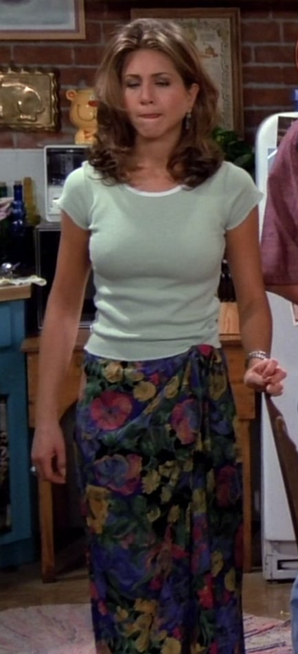 floral wrap skirt - Jennifer Aniston (Rachel Green) - Friends TV Show