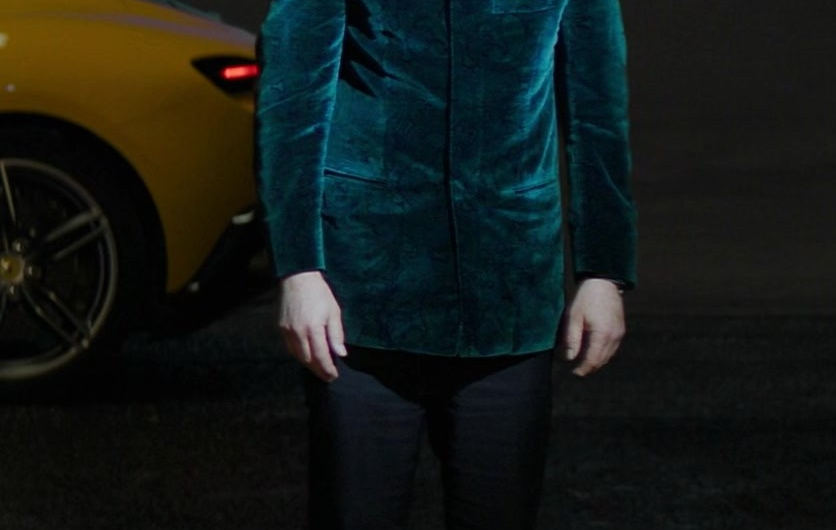 Green Velvet Jacket Worn by Sam Rockwell as Aidan