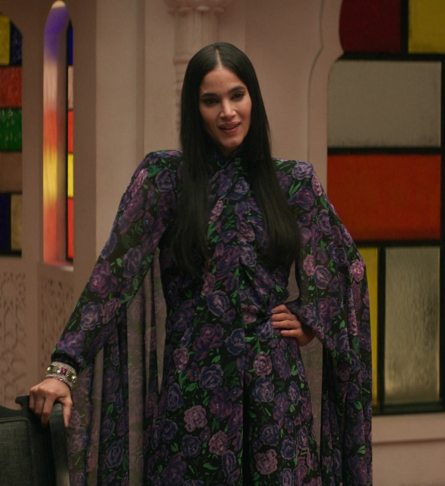 long sleeve floral maxi dress - Sofia Boutella (Saba Al-Badr) - Argylle (2024) Movie