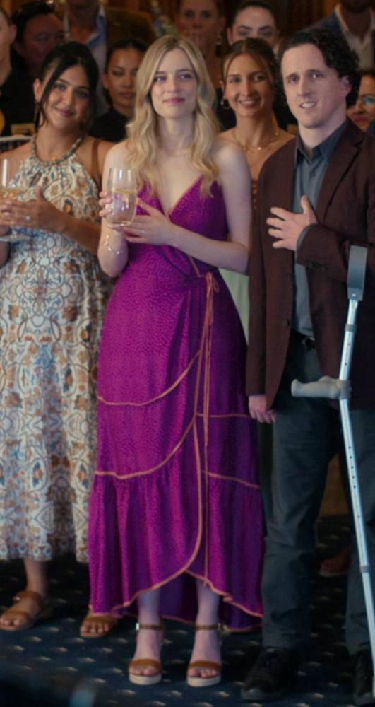 Purple Wrap-Front Evening Gown of Anja Savcic as Susan