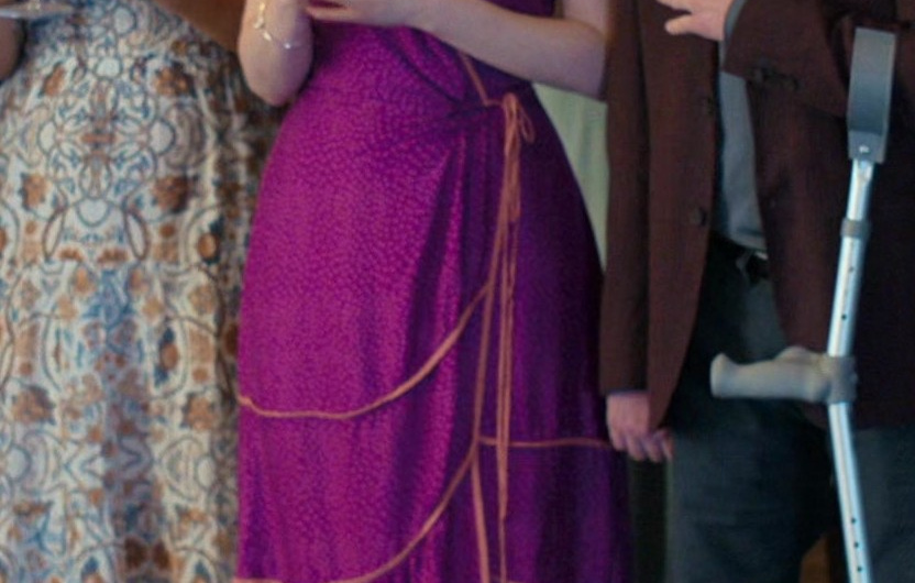 Purple Wrap-Front Evening Gown of Anja Savcic as Susan