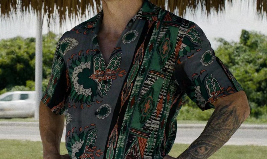 Relaxed Fit Exotic Motif Resort Wear Shirt Worn by Jake Gyllenhaal as Dalton