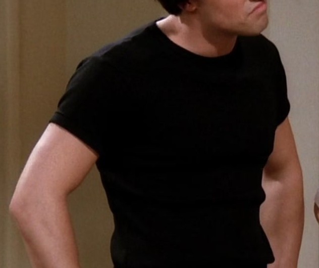 Black Crewneck T-Shirt Worn by Matt LeBlanc as Joey Tribbiani