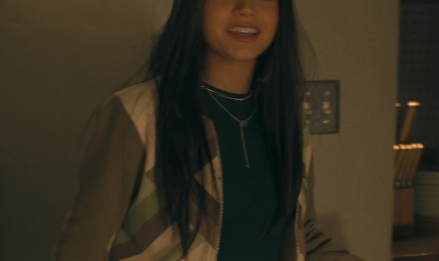 Brown and Beige Bomber Jacket Worn by Isabela Merced as Anya Corazon