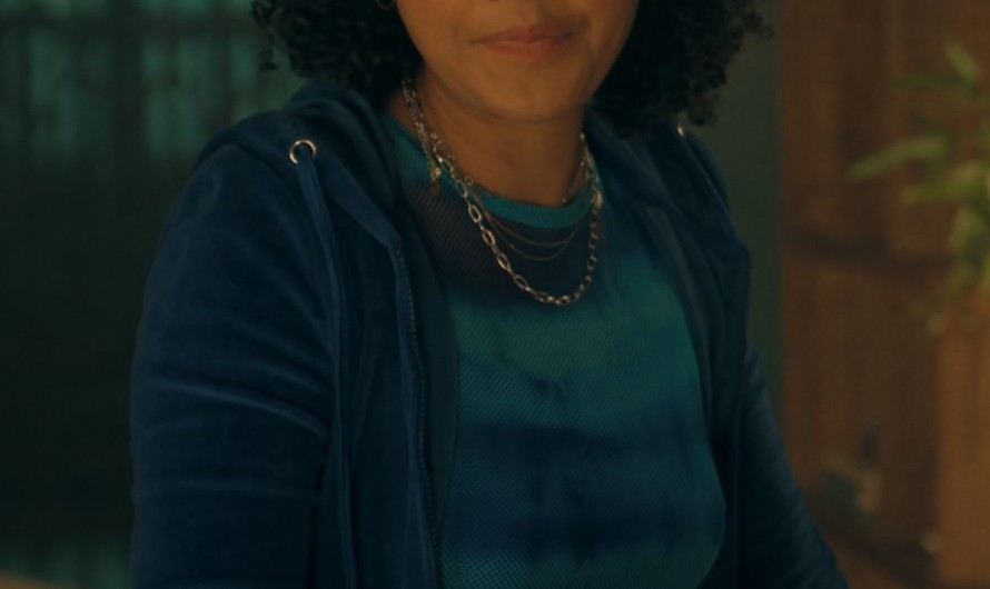 Turquoise Swirl Tie Dye Crewneck Tee Worn by Celeste O’Connor as Mattie Franklin