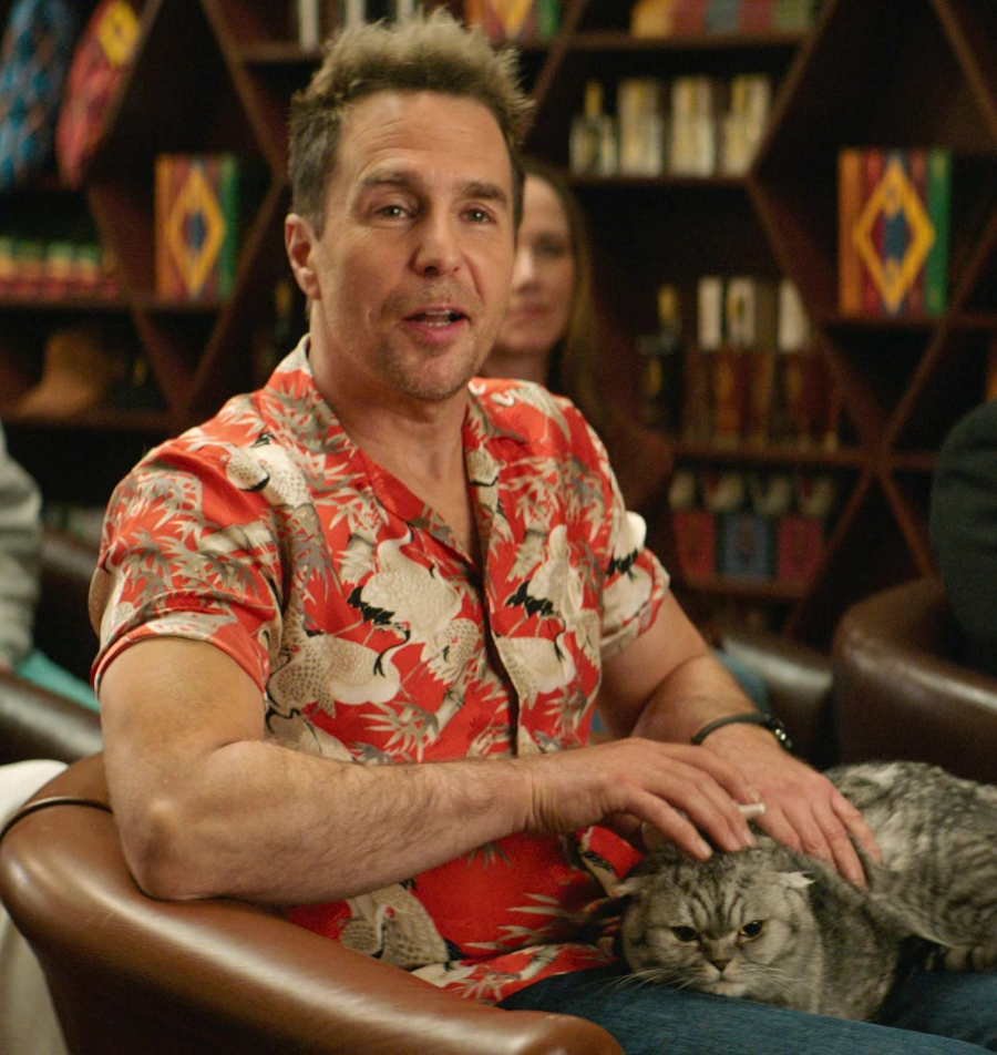 tropical bird print hawaiian shirt - Sam Rockwell (Aidan) - Argylle (2024) Movie