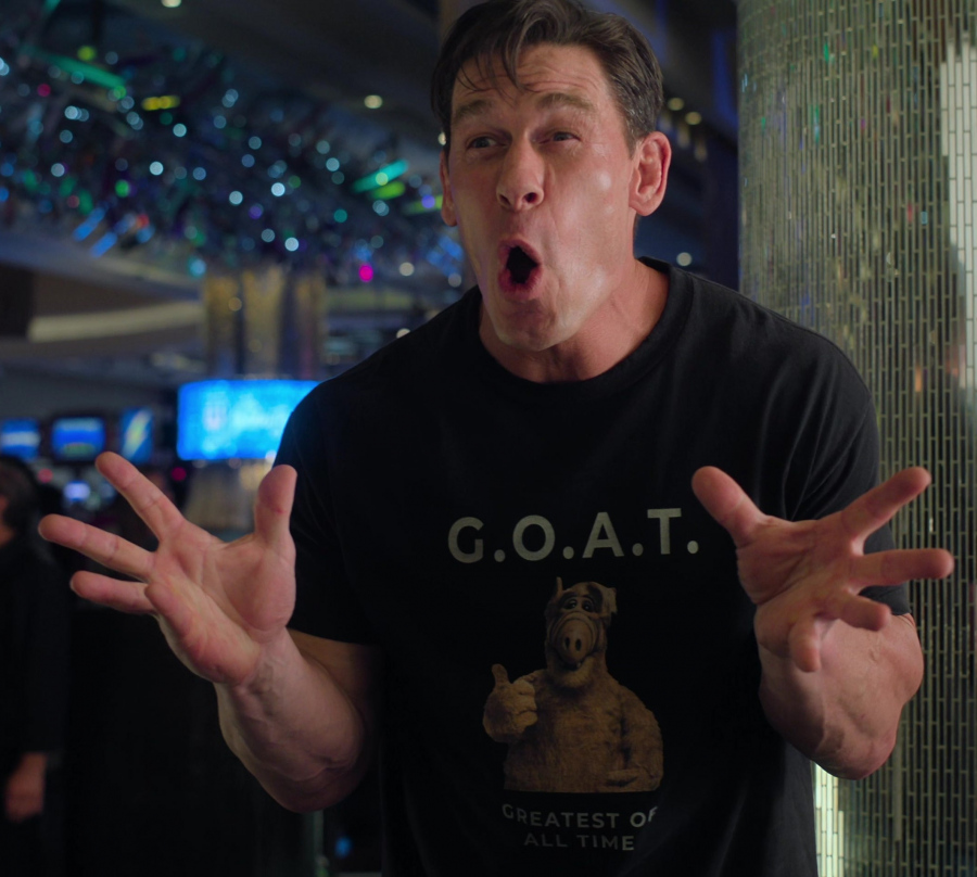 Black G.O.A.T. Greatest Of All Time T-Shirt Worn by John Cena as Ricky Stanicky (Rod)
