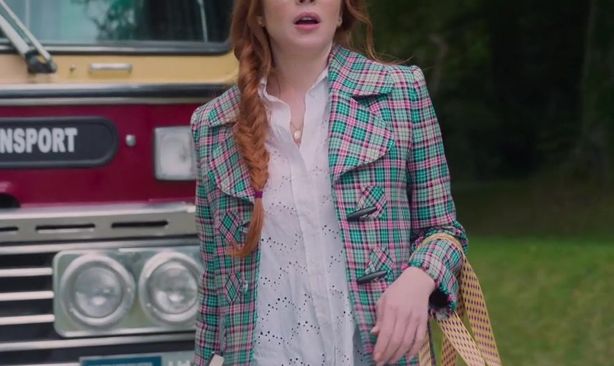 Green and Red Checked Pattern Blazer Worn by Lindsay Lohan as Madeline “Maddie” Kelly