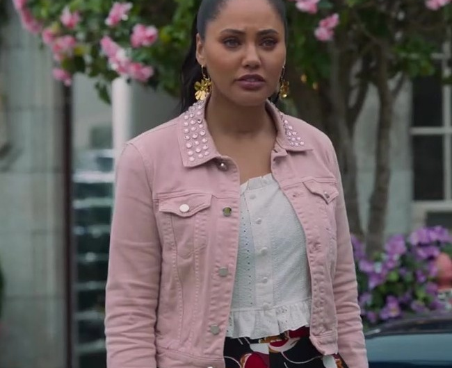 Rose Studded Jean Jacket Worn by Ayesha Curry as Heather