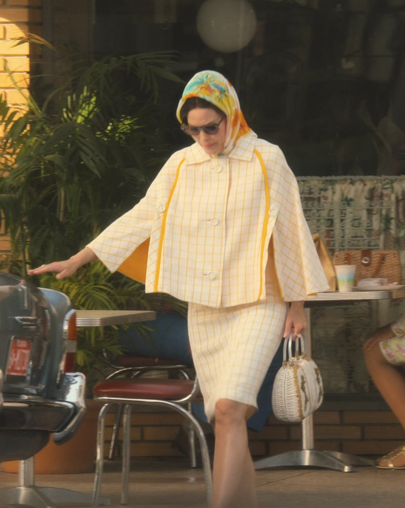 Sunny Checkered Cape Jacket Worn by Leslie Bibb as Dinah