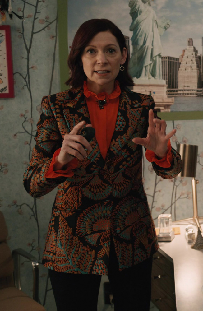 Tailored Fit Jacquard Blazer with Exotic Print of Carrie Preston as Elsbeth Tascioni