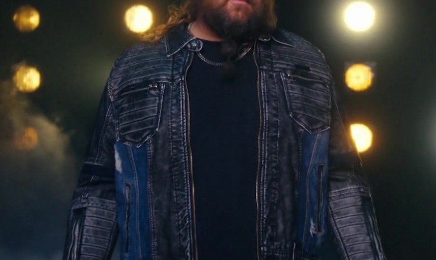 Distressed Black Leather Jacket of Chris Stapleton as Musical Guest