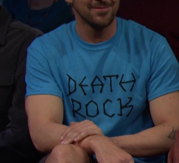 Death Rock Logo Blue T-Shirt of Ryan Gosling as Guest / Beavis