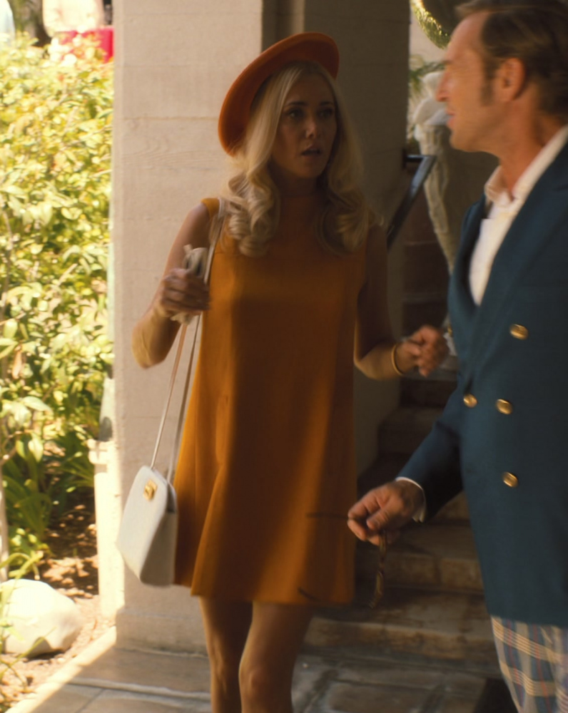 Orange Turtleneck Sleeveless Mini Dress of Kristen Wiig as Maxine Simmons