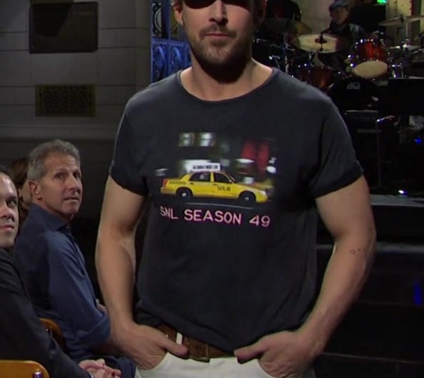 SNL Season 49 Print T-Shirt Worn by Ryan Gosling as Guest