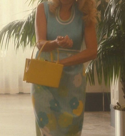 Aqua Blue Striped Maxi Dress with Floral Print  of Kristen Wiig as Maxine Simmons