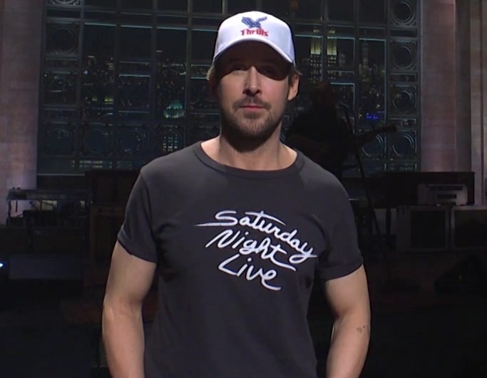 SNL Logo Black T-Shirt of Ryan Gosling as Guest