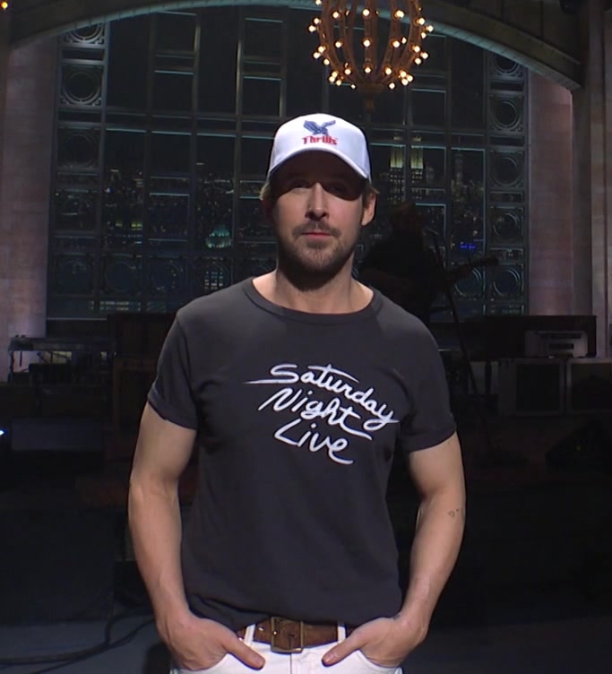 SNL Logo Black T-Shirt of Ryan Gosling as Guest