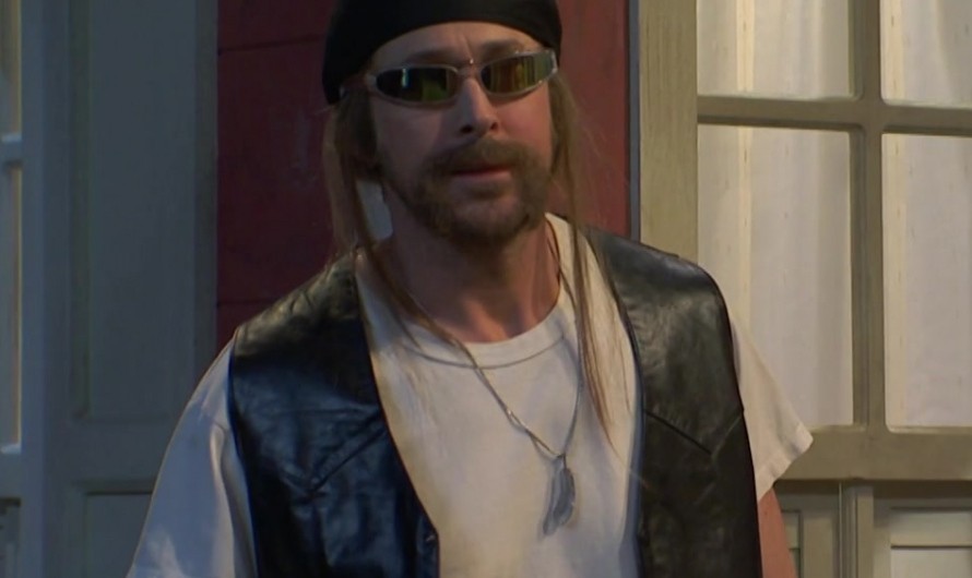Sleek Wrap-Around Sunglasses Worn by Ryan Gosling as Guest