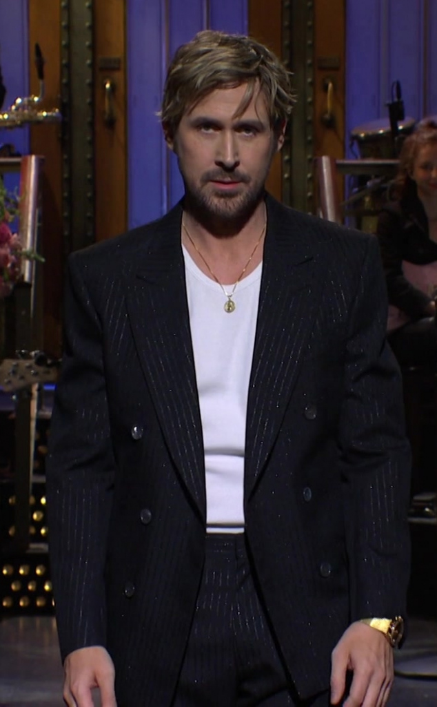 pinstripe double breasted suit jacket - Ryan Gosling (Guest) - Saturday Night Live TV Show