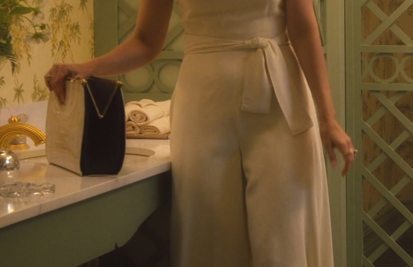 Pearl White Belted Palazzo Jumpsuit of Leslie Bibb as Dinah
