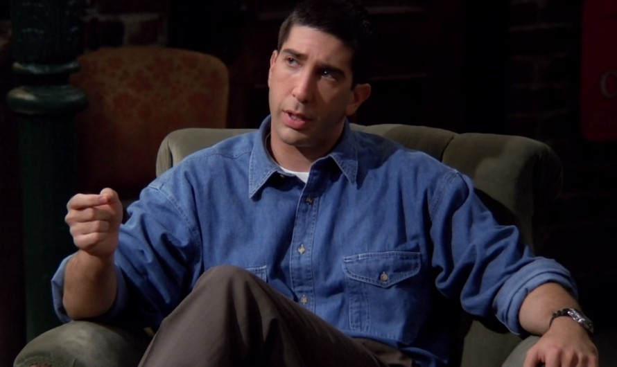 Blue Denim Long Sleeve Button Down Shirt of David Schwimmer as Dr. Ross Geller