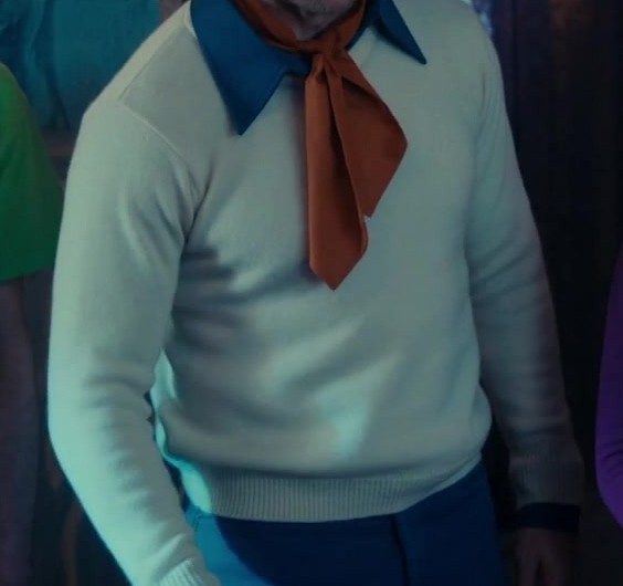 White Crew Neck Sweater of Jake Gyllenhaal as Fred Jones