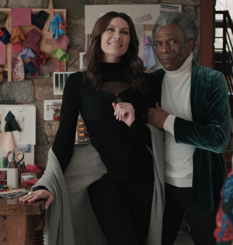 Black Cut Out Long Sleeve Jumpsuit of Laura Benanti as Nadine Clay