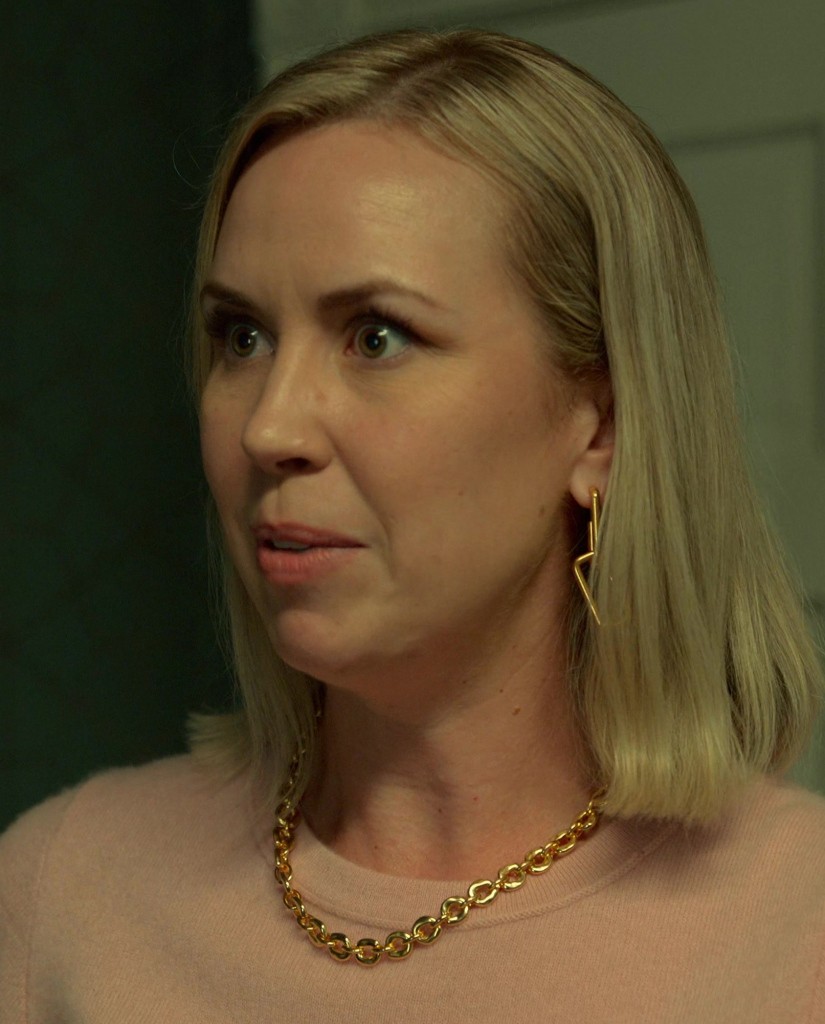 gold chain necklace - Siobhan Murphy (Pregnant Stacy) - Reunion (2024) Movie