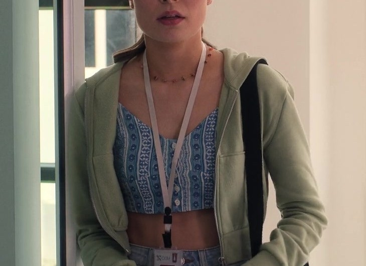Green Cropped Hoodie of Miranda Cosgrove as Emma