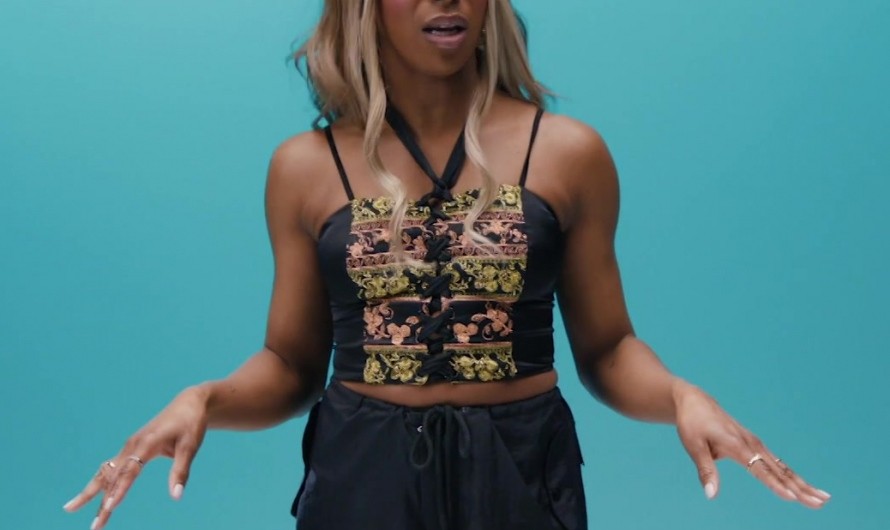 Black Halter Crop Top with Floral and Mythical Motifs of Ego Nwodim