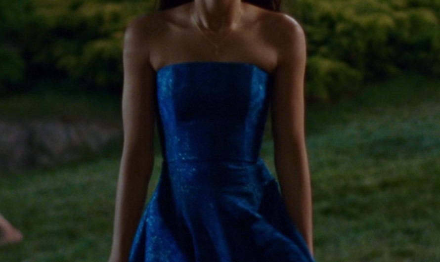 Blue Strapless Cocktail Dress of Zendaya as Tashi Duncan