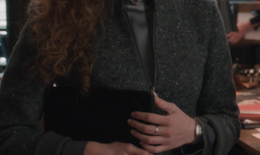 Charcoal Wool Zip Jacket of Micaela Diamond as Detective Edwards