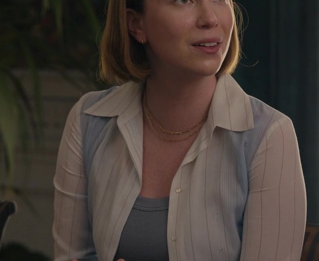 Sheer Stripe Shirt of Hannah Einbinder as Ava Daniels