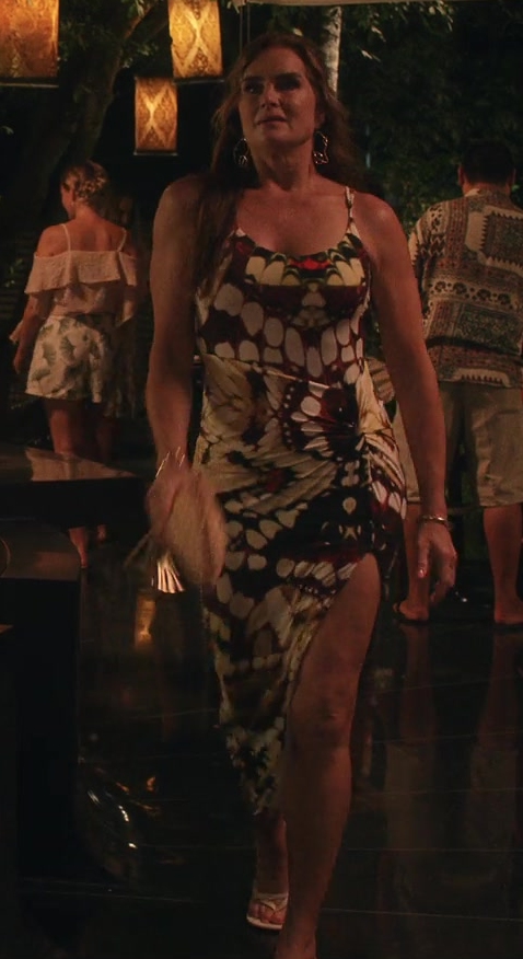 tropical elegance dress with bold abstract print - Brooke Shields (Lana) - Mother of the Bride (2024) Movie