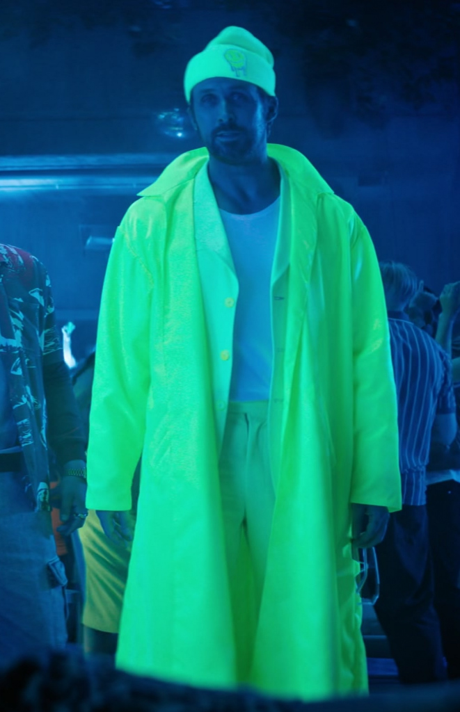 neon green coat - Ryan Gosling (Colt Seavers) - The Fall Guy (2024) Movie