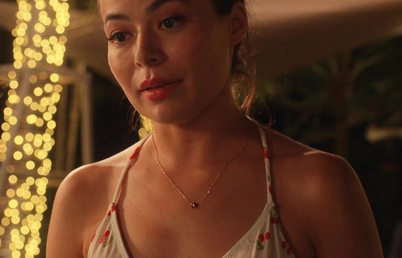 Cherry Print Bikini Top of Miranda Cosgrove as Emma