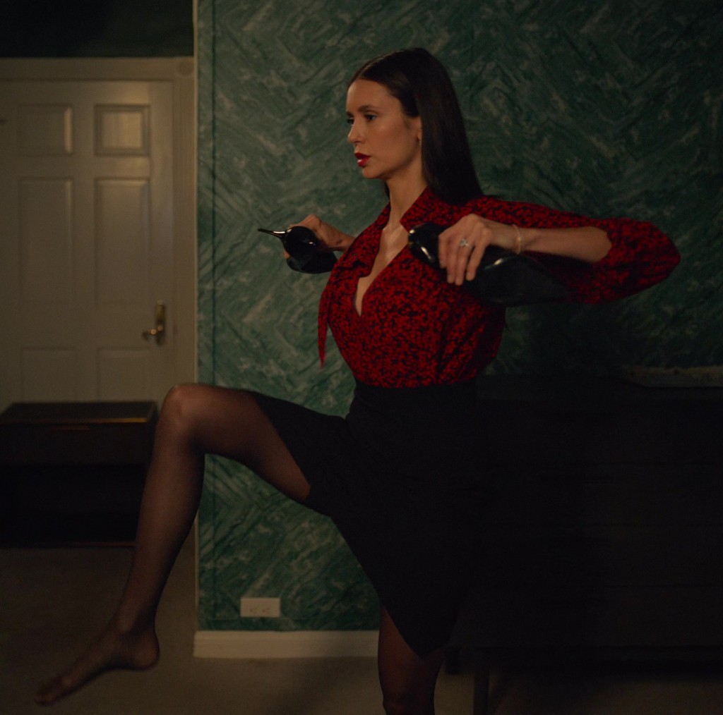 black stockings - Nina Dobrev (Amanda) - Reunion (2024) Movie