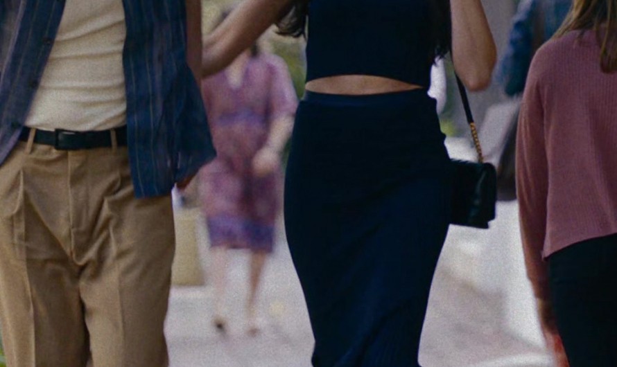 Blue Knit Halter Crop Top of Anne Hathaway as Solène