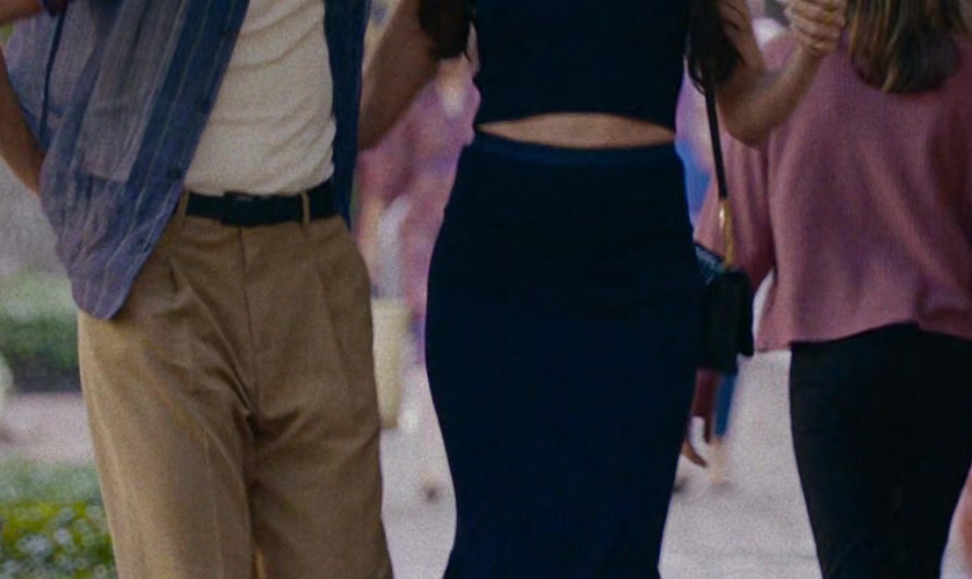 Navy Blue Ruffle Trim Skirt of Anne Hathaway as Solène