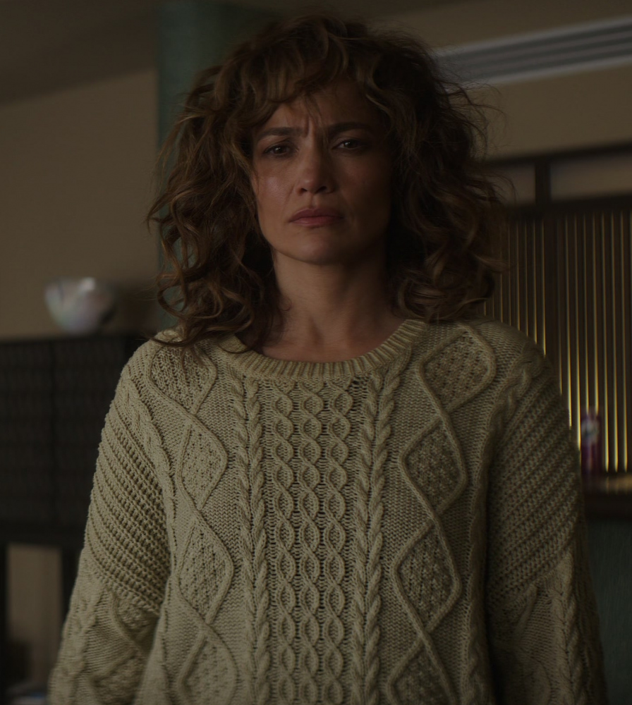 Cable Knit Crewneck Sweater of Jennifer Lopez as Atlas Shepherd