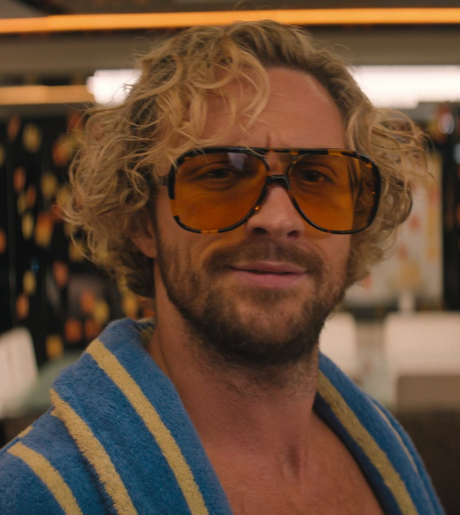aviator amber-tinted sunglasses - Aaron Taylor-Johnson (Tom Ryder) - The Fall Guy (2024) Movie