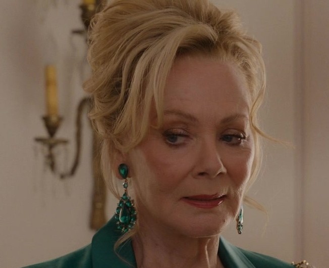 Emerald Green Rhinestone Drop Earrings of Jean Smart as Deborah Vance