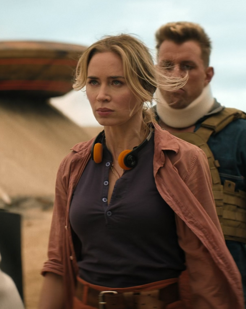 Terra Cotta Overshirt with Rolled Sleeves of Emily Blunt as Jody Moreno