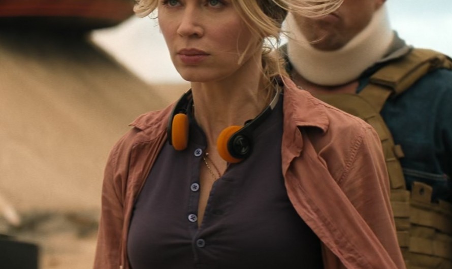 Terra Cotta Overshirt with Rolled Sleeves of Emily Blunt as Jody Moreno