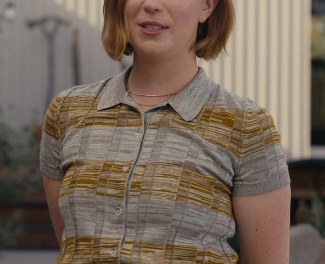 Retro Striped Short Sleeve Shirt of Hannah Einbinder as Ava Daniels