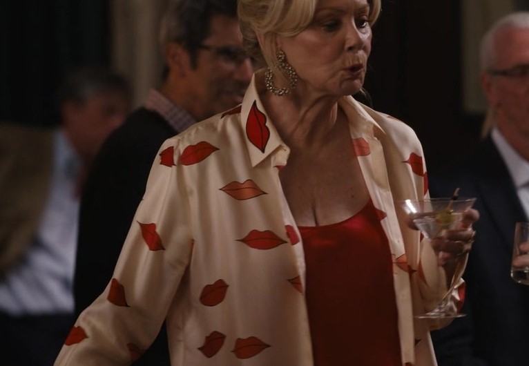 Lip Print Button Front Shirt of Jean Smart as Deborah Vance