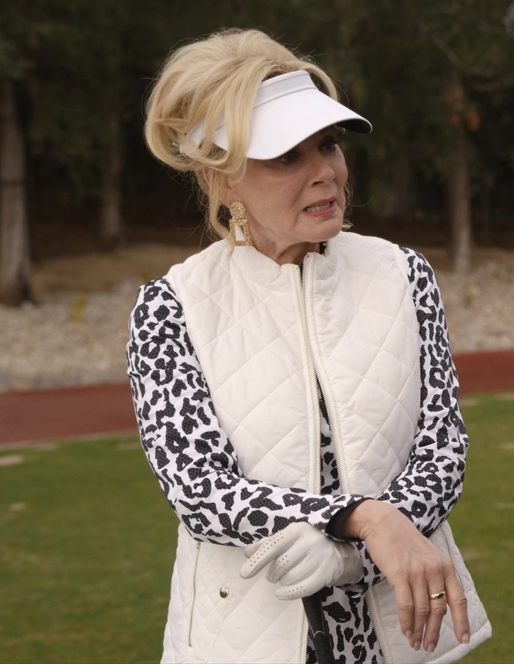 White Quilted Puffer Vest of Jean Smart as Deborah Vance