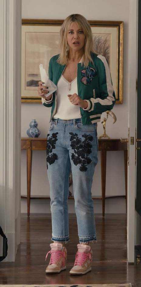 Light Blue Jeans with Black Floral Embroidery of Kaitlin Olson as Deborah Vance